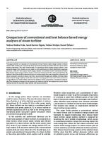 Comparison of conventional and heat balance based energy analyses of steam turbine
