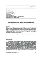 Statistical Methods in Theory of Technical Systems