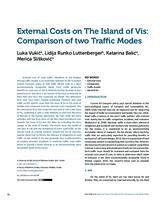 External Costs on the Island of Vis: Comparison of Two Traffic Modes