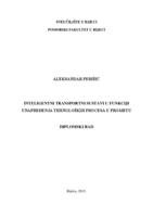 Inteligentni transportni sustavi u funkciji unapređenja tehnoloških procesa u prometu