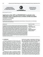 prikaz prve stranice dokumenta Application of the AHP and PROMETHEE II methods to the evaluation of the competitiveness of Polish and Russian Baltic container terminals