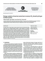 prikaz prve stranice dokumenta Exergy analysis of marine waste heat recovery CO2 closed-cycle gas turbine system