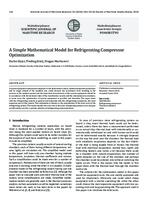 prikaz prve stranice dokumenta A Simple Mathematical Model for Refrigerating Compressor Optimization