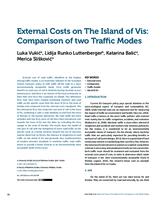 prikaz prve stranice dokumenta External Costs on the Island of Vis: Comparison of Two Traffic Modes