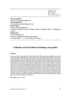prikaz prve stranice dokumenta Utilization of Aerial Drone Technology in Logistics