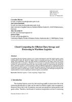 prikaz prve stranice dokumenta Cloud Computing for Efficient Data Storage and Processing in Maritime Logistics