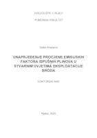 prikaz prve stranice dokumenta Unaprjeđenje procjene emisijskih  faktora ispušnih plinova u  stvarnim uvjetima eksploatacije broda