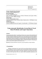 prikaz prve stranice dokumenta Using Automatic Identification System Data in Vessel Route Prediction and Seaport Operations